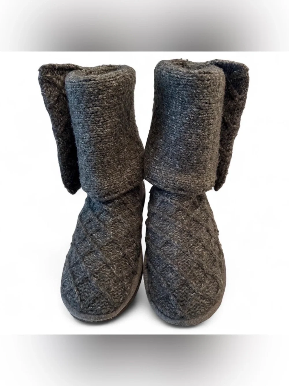 UGG Classic Cardy Lattice Knit Gray Convertible Boots Women’s 6